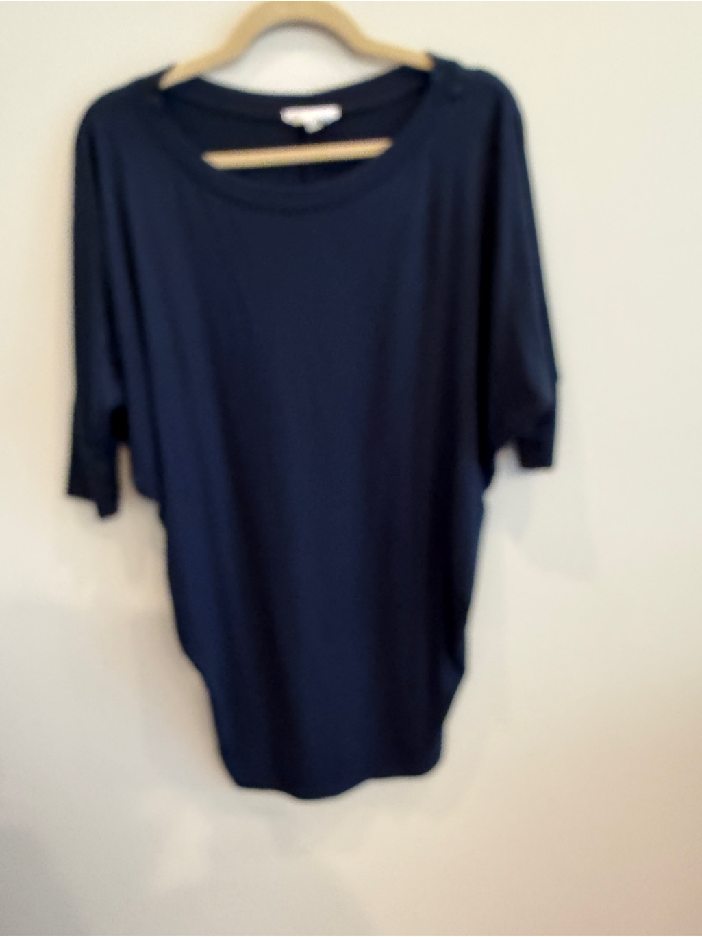 Relaxed Navy Scoop Neck Tunic Top